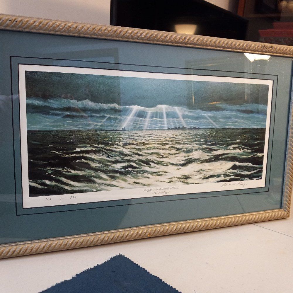 Michael Ringer "Skylight Over Dark Island Castle" Framed print